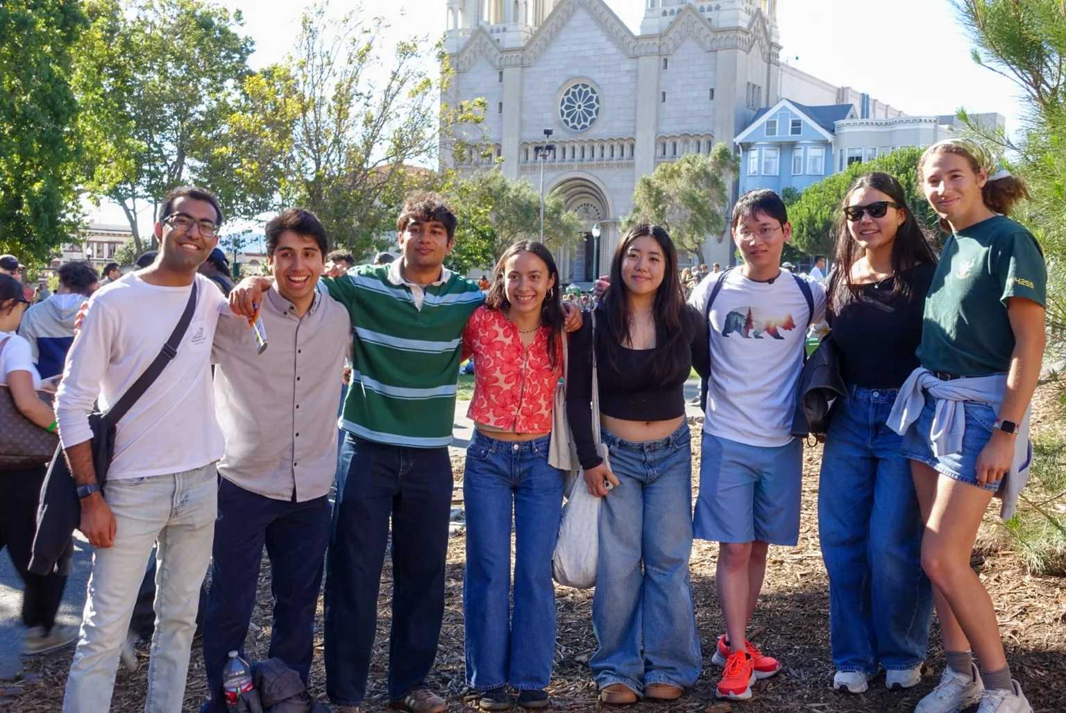 Intern group together on a summer outing