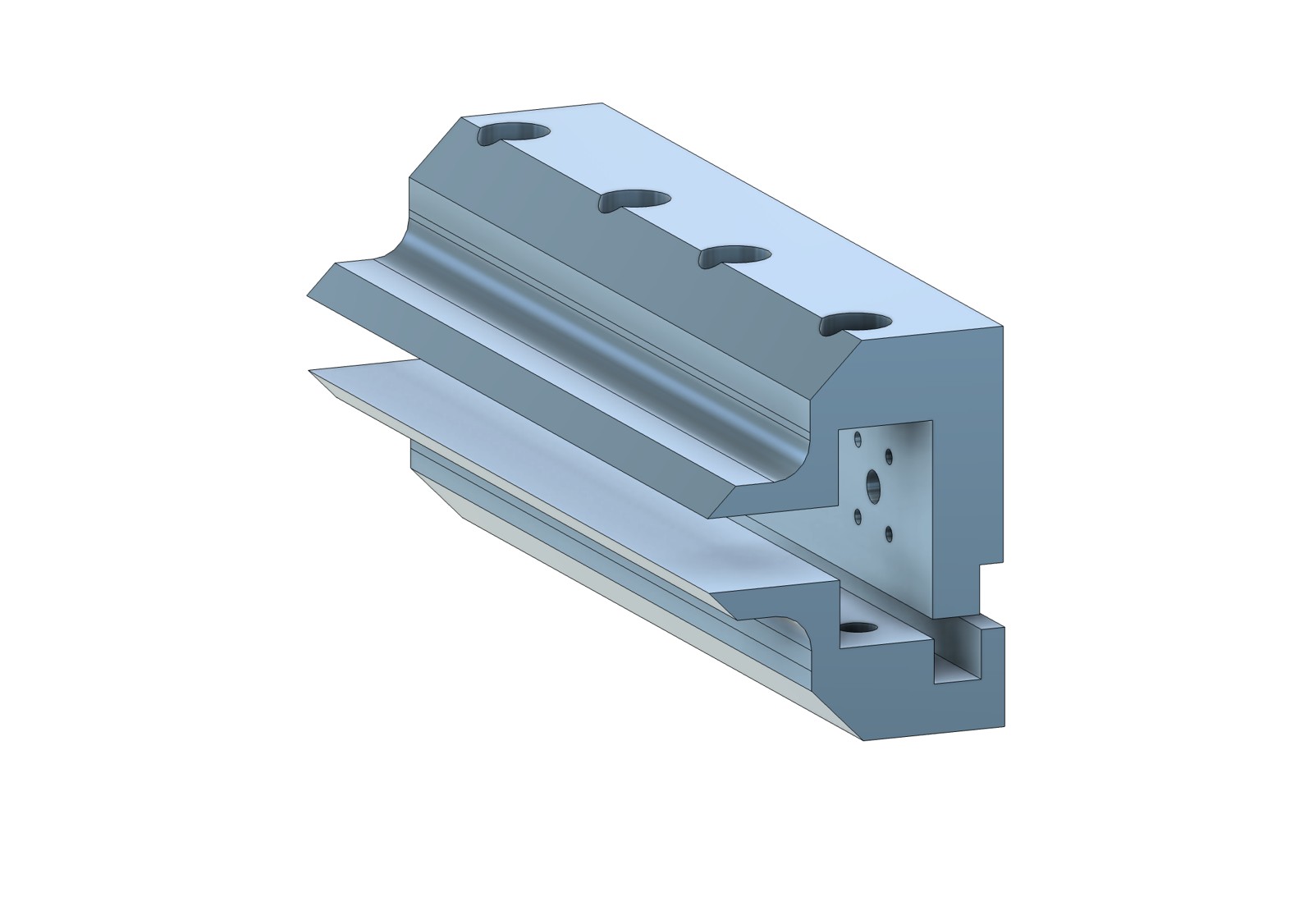 CAD model of the original machined aluminum tissue clamp